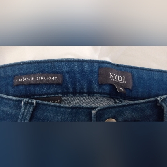 NYDJ High Rise Waist Whisker Marilyn Straight Jeans- Size:10 - Picture 6 of 9